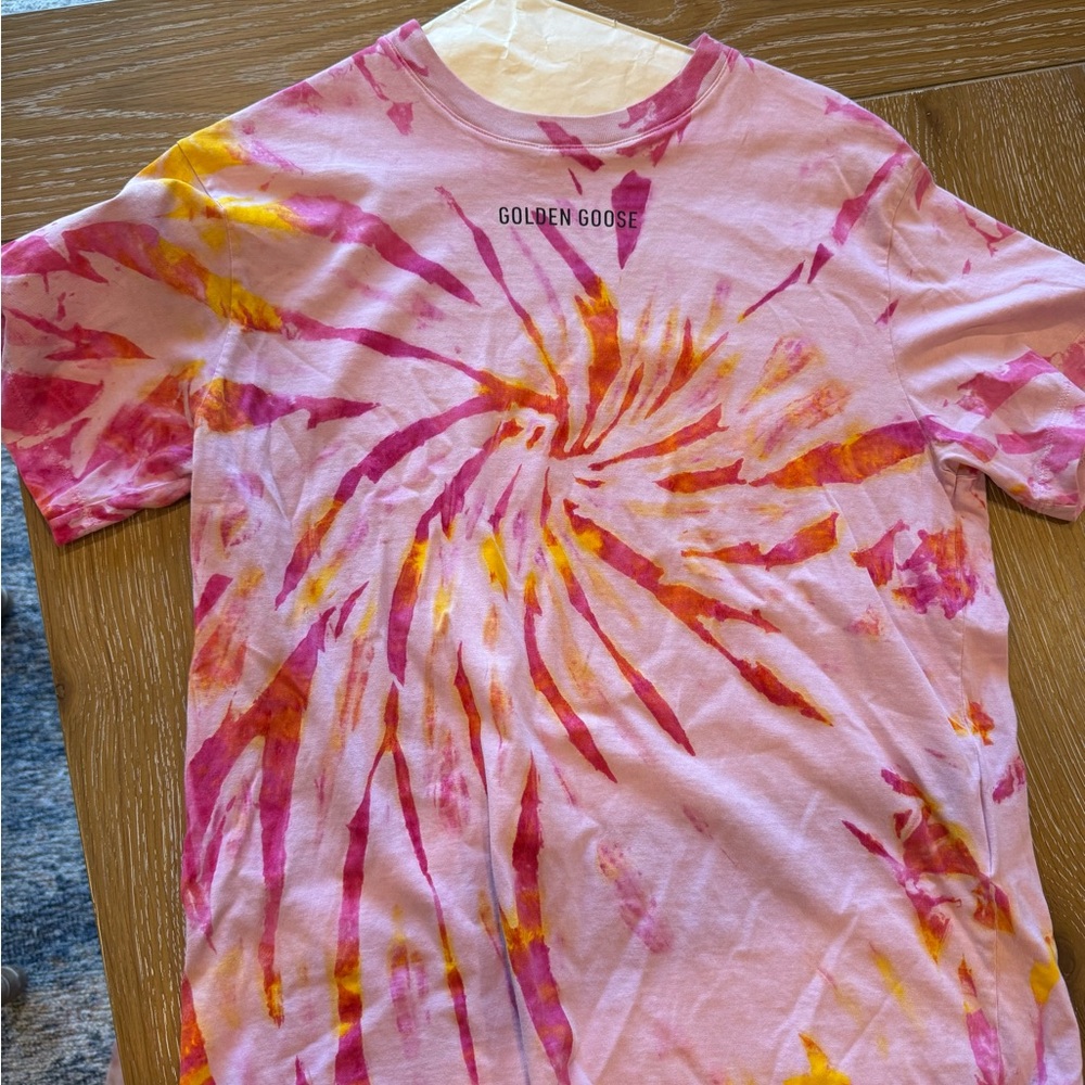 Golden Goose Swirl Tee - Pink and Yellow